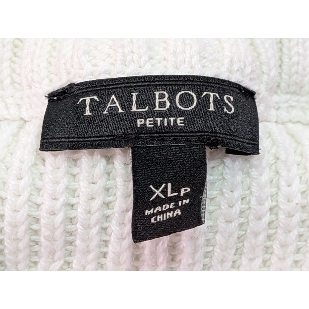 Talbots Sweater Womens XLP Multi-Color Striped Elbow Patch Knit Pullover - Picture 2 of 7